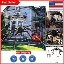 200" Halloween Spider Web with 59" Giant Spider - Perfect for Spooky Decor