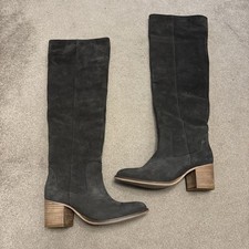 River Island Senorita Over The Knee Boots Grey Block Heel Size 5/38 £110