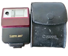 Canon 244T FD Speedlight Shoe Mount Flash - W/ Leather case Camera Accessories 