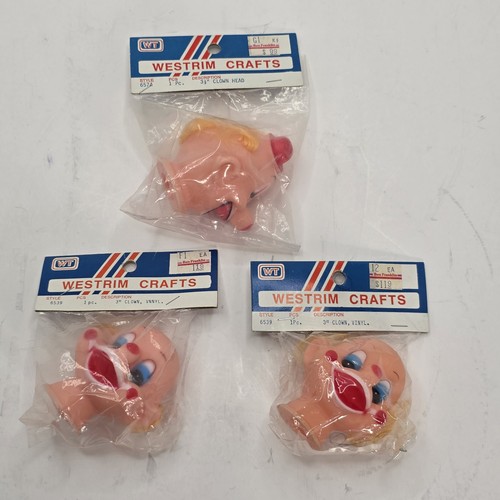 Vintage Westrim Crafts Vinyl Clownköpfe neu aus altem Lagerbestand Stil 6539 6574 Puppe Puppenherstellung - Bild 6 von 12