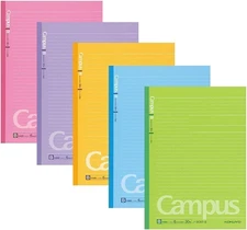 Campus Composition Notebooks, 5 Pack Semi-B5 Comp Book with B 6mm Ruled, 30 Shee