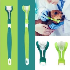 3-Sided Pet Toothbrush Dog Plastic Toothbrush Removing Tartar Cleaning Mouth Pet