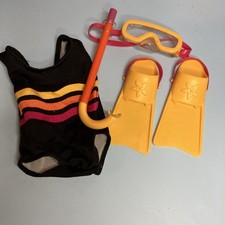American Girl Today Pleasant Company Swim Suit Snorkeling Fins Mask Scuba