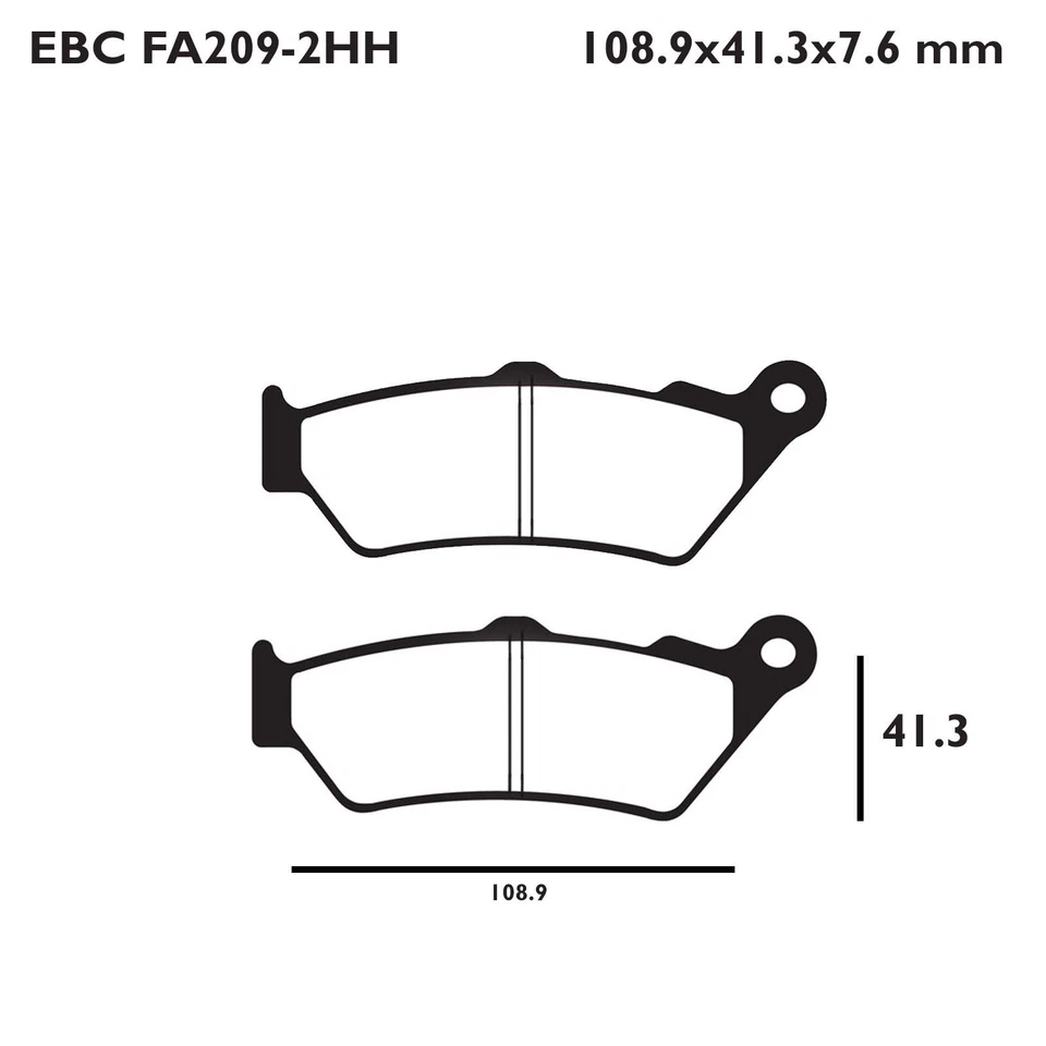 EBC FA209/2HH Sintered Brake Pads X2 for Ducati GT 1000 07-10 — 第 2/4 张图片