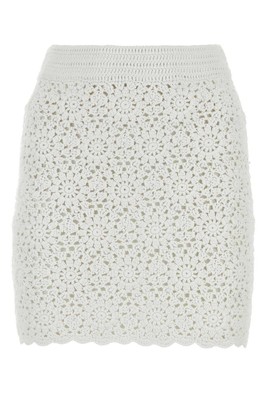 MC2 Saint Barth White Crochet Mini Skirt