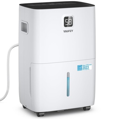 Dehumidifier 120 Pints 6000 Sq. Ft. Energy Star Smart Control White Yaufey Drain