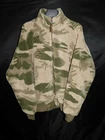 Cabela's L Green Camo Berber Fleece Hunting Jacket Full Zip Lined Mock Neck Lg