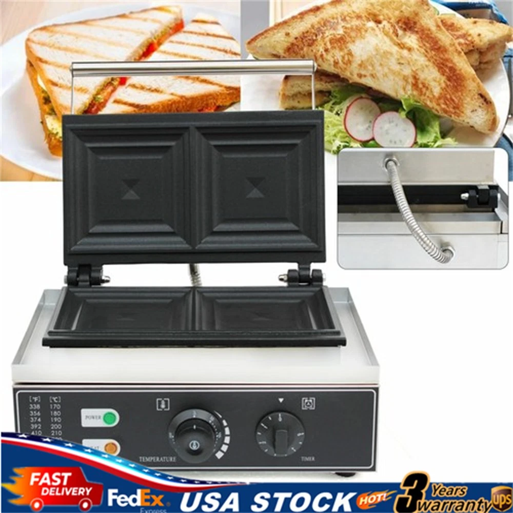 Commercial Sandwich Machine Panini Press Grill Toaster Machine Stainless Steel