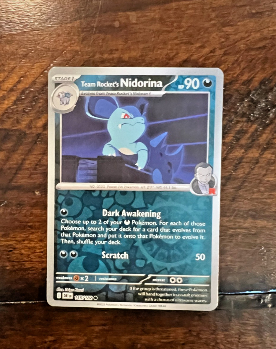 #115 Team Rocket's Nidorina REVERSE HOLO Pokemon TCG S&V Destined Rivals - Dark