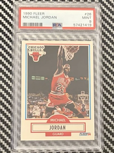 Fleer 1990-91 Michael Jordan #26 Black Line Bio PSA 9 Chicago Bulls