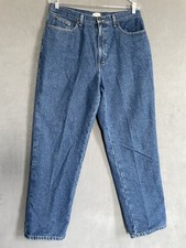 L.L. Bean Women Flannel Lined Denim Jeans Sz 14 Reg Red Plaid Lining 30x30