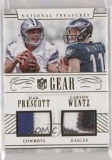 2016 Panini National Treasures Prime 17/25 Dak Prescott Carson Wentz #25 uk2