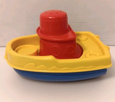 Fisher Price Little People 2011 Play 'n Float Boat Toy - Mattel Yellow Blue
