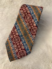 Kipper Vintage 70s Tie Mens Wide Necktie Boho Mod Bold Disco Paisley Print Ugly