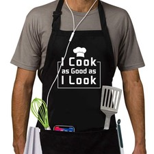 Funny BBQ Aprons For Men Dad Gifts Fathers Day Birthday Adjustable Waterproof