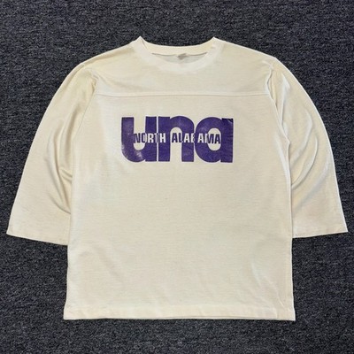Vintage 60s UNA North Alabama College University T-Shirt L White Single Stitch