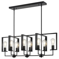 37.8" Kitchen Island Lighting Fixture Modern Black Pendant Lights Hanging Lig...