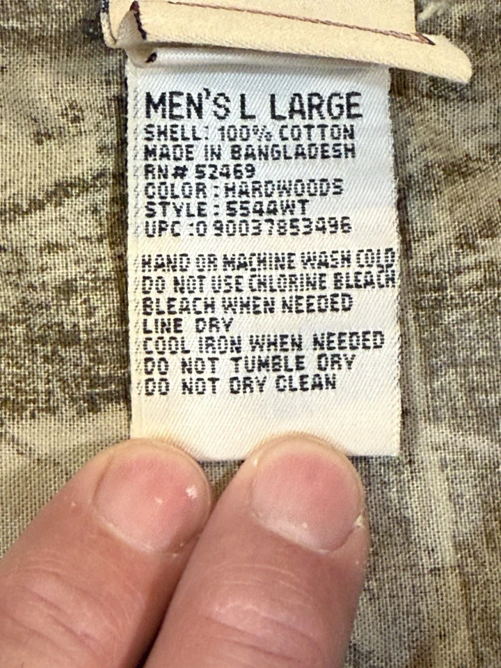 Men’s Vintage Woolrich Button-Up Short Sleeve Camouflage Shirt Size Large - Image 2 of 4