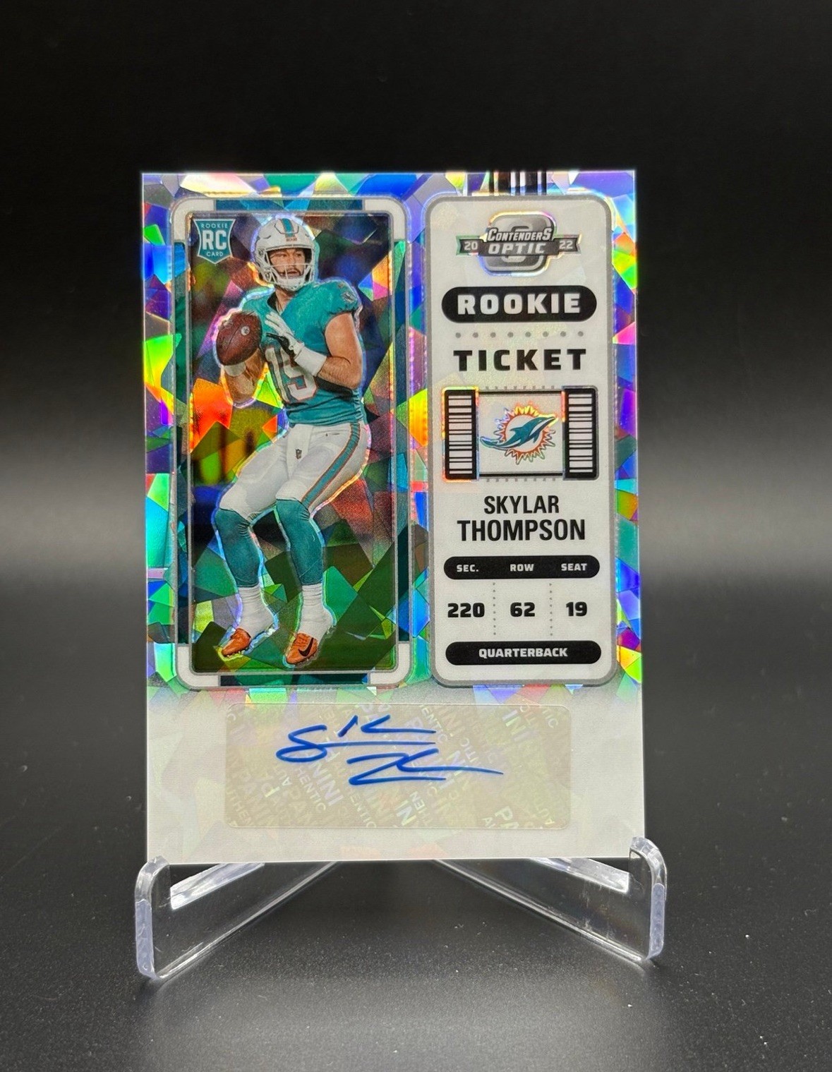 2022 Panini Contenders Optic Skylar Thompson RC Auto Cracked Ice /22 #196