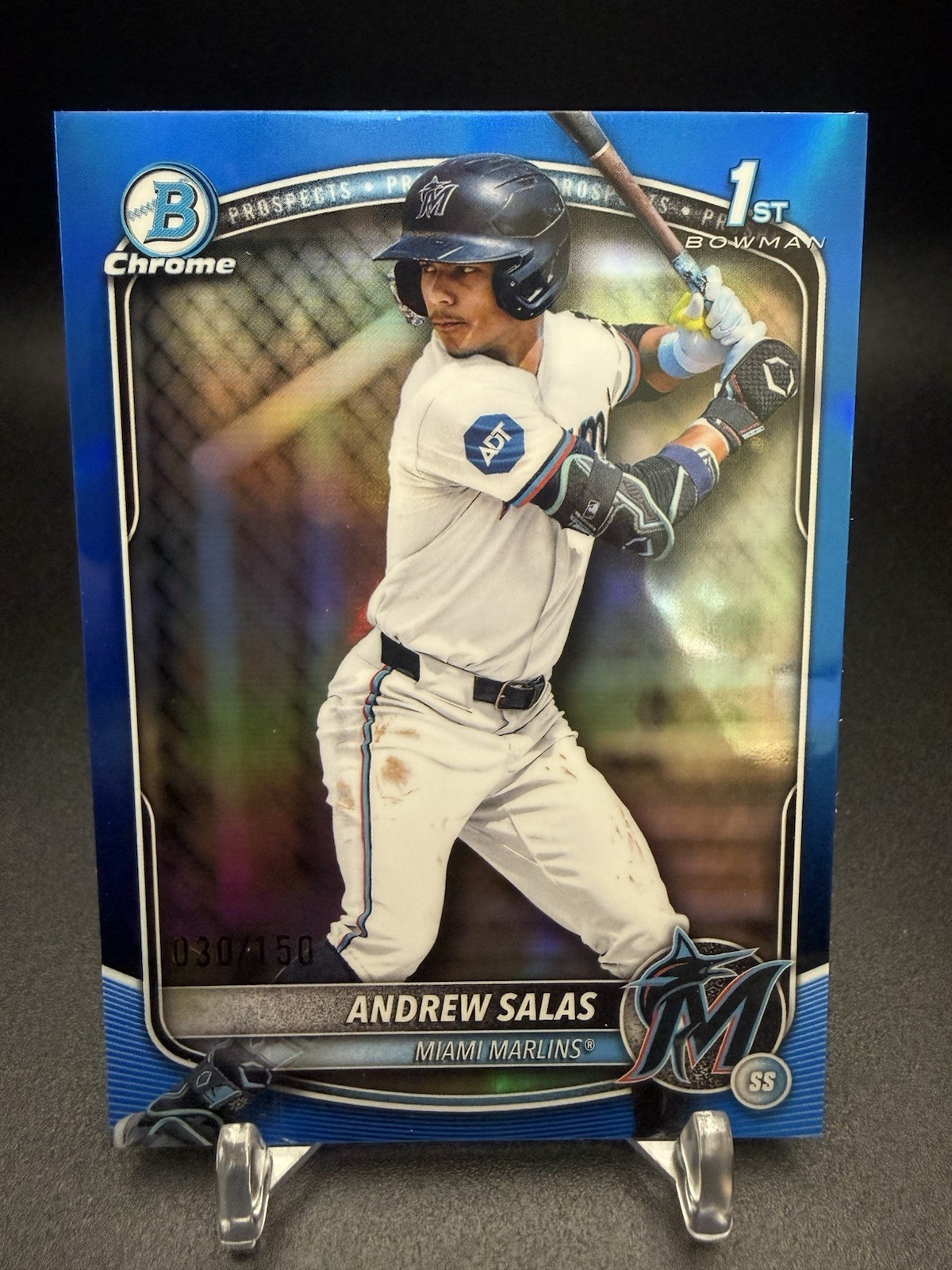 2025 Bowman Chrome Andrew Salas True Blue Refractor /150 1st Bowman RC