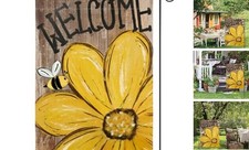 Bee Sunflower Spring Summer Garden Flag 12x18 Inch Garden Size-12 x 18" Multi