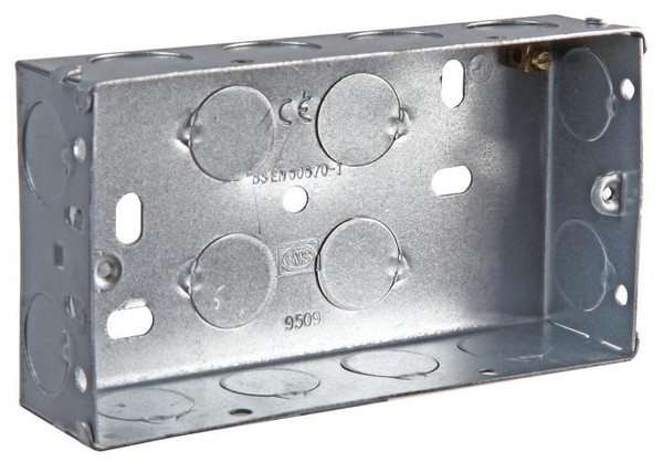 Pro Elec - 2-Fach Metall-Baustecker 35Mm-image