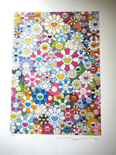 TAKASHI MURAKAMI: LITHOGRAPHIE "BLUMEN" LIMITIERT, SIGNIERT, NUMMERIERT 50x65cm