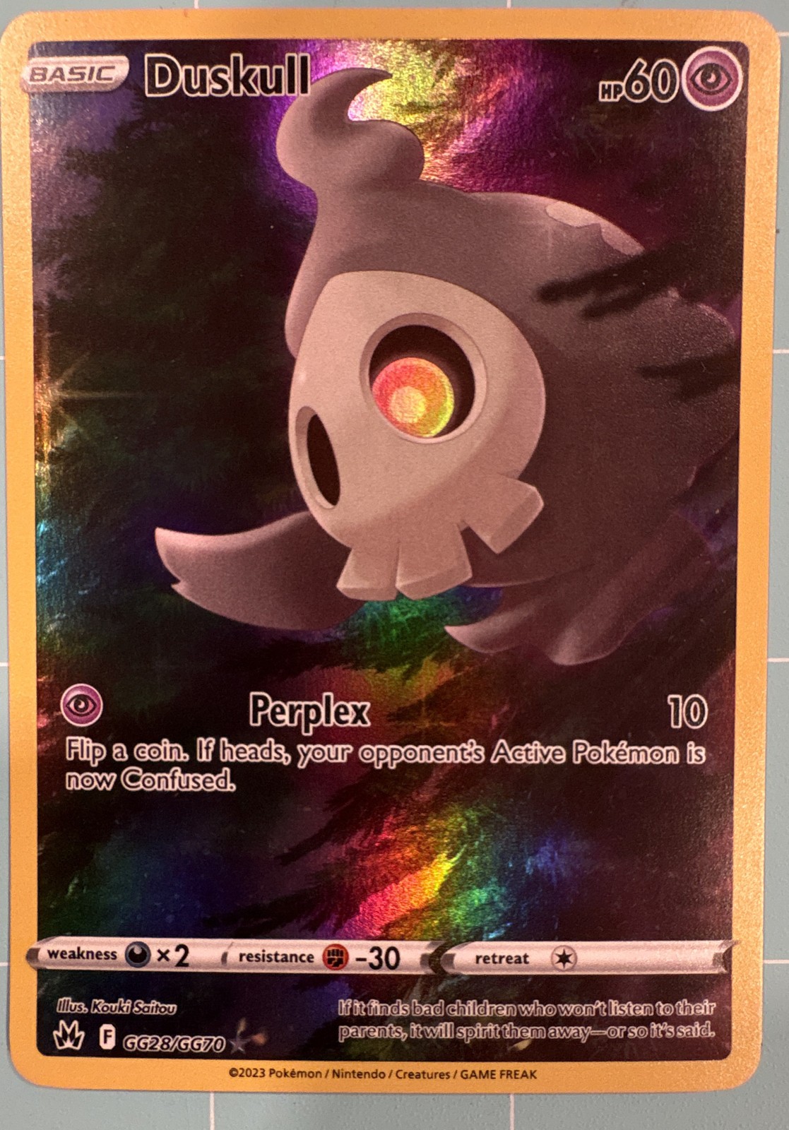 Duskull GG28/GG70 SWSH: Crown Zenith: Galarian Gallery Holo