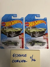 Lot of 2 2022 Hot Wheels '70 Chevy Camaro RS Green Walgreens Exclusive 179/250