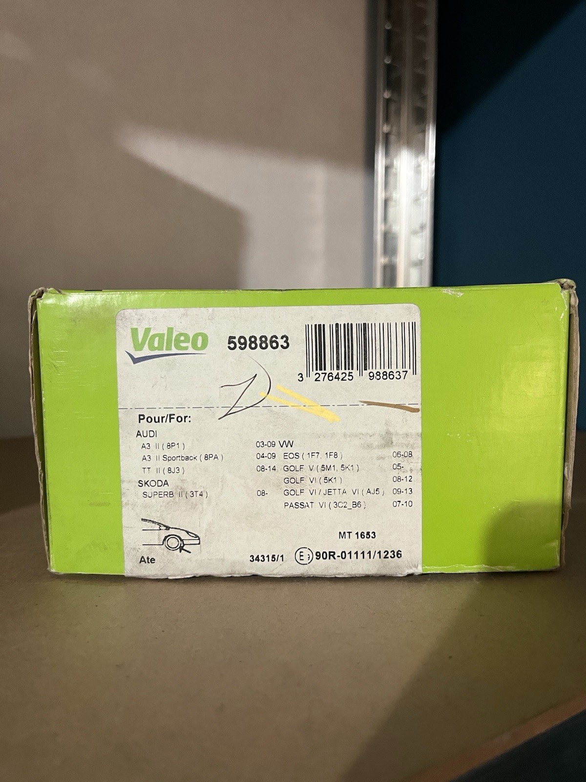 Plaquettes de frein VALEO 598863 garniture de freinage avant auto
