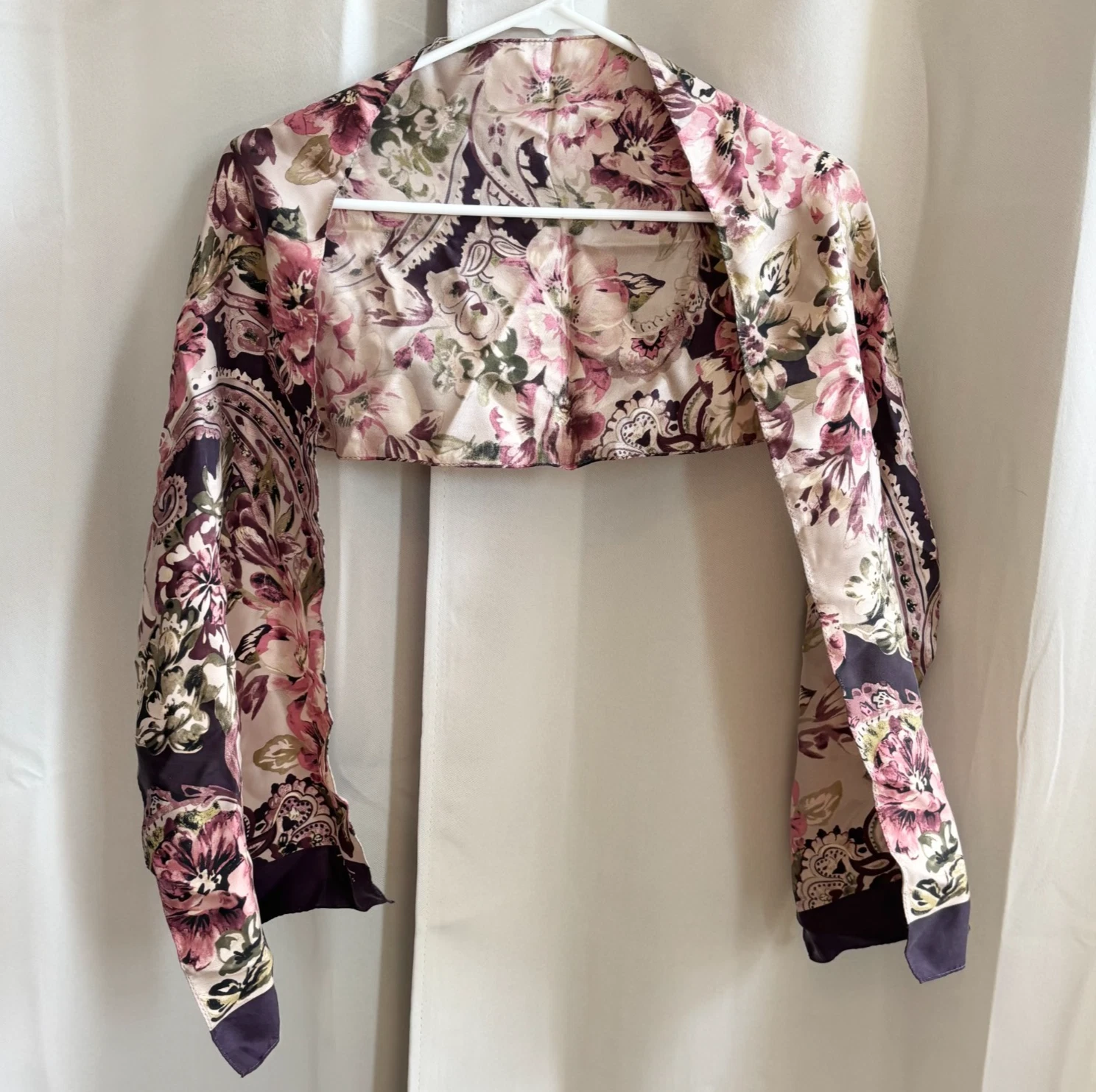 Vtg Talbots Floral Scarf Fairy Old Money Silky Country Club Modest Boho 18926x