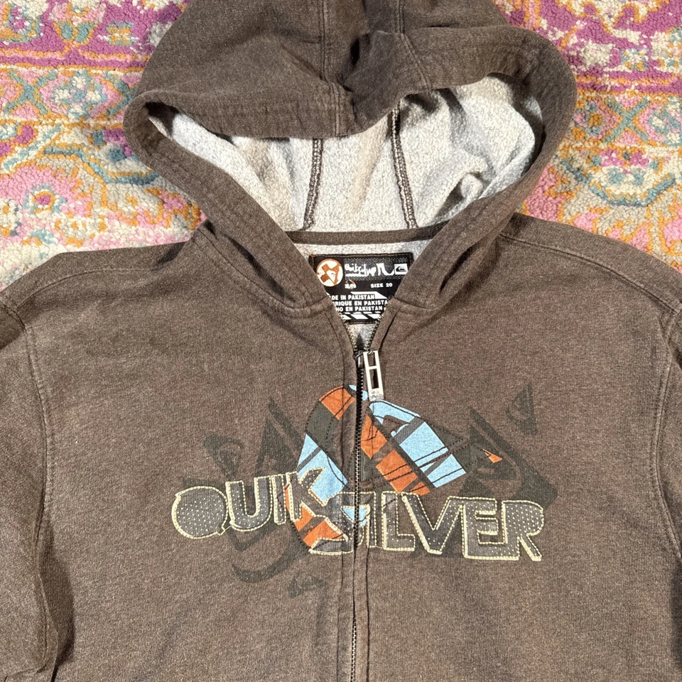 Sudadera con Capucha Quicksilver Marrón Cremallera Completa Niños XL  Foto 3 de 4