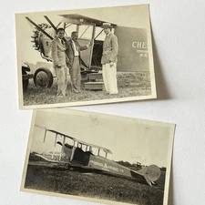 Antique Snapshot Photograph Chesapeake Aircraft Co. Curtiss JN-4 "Jenny" Biplane
