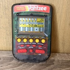 1995 Electronic Handheld Yahtzee Game Clear Smoke MB Milton Bradley 4511 Tested