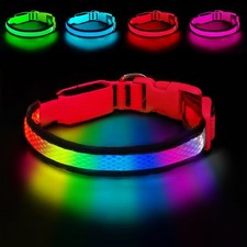 Dog Collar, Light Up Dog Collar USB Rechargeable, Nylon Adjustable Comfortabl...