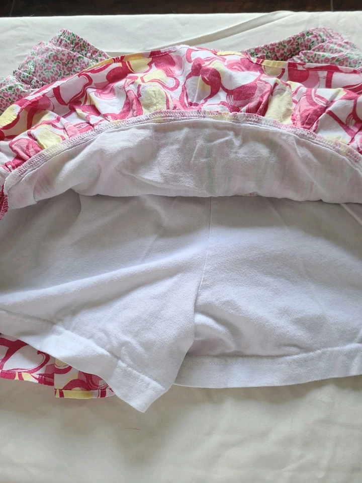 Vintage Y2K Mini Skorts Girl’s Size 14/16 Tiered Floral Pink Blue (2) - Image 4 of 4