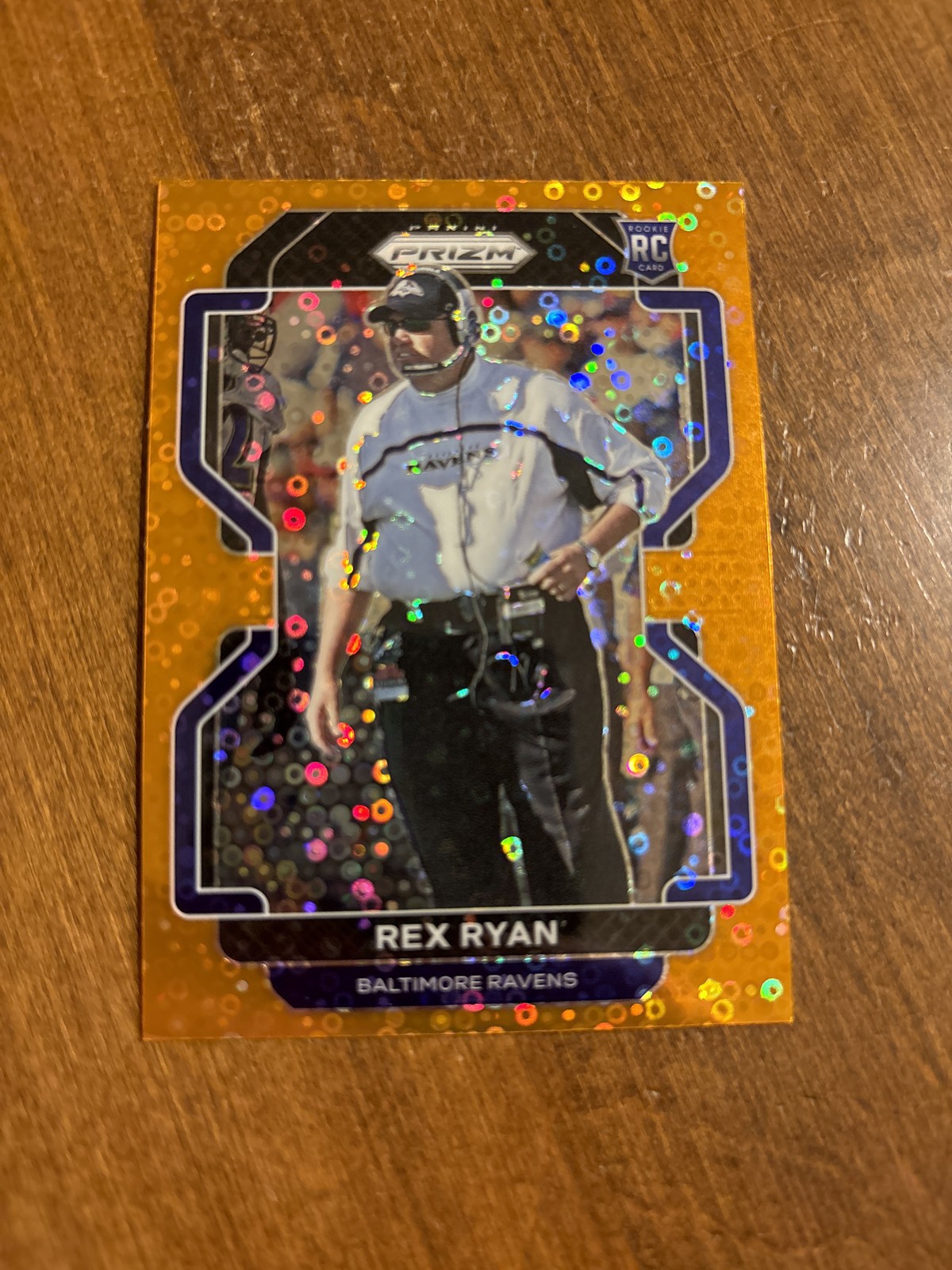 Rex Ryan 2021 Prizm Orange Disco Rookie #289 Baltimore Ravens Jets Bills ESPN RC