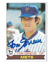 1979 TOPPS 277 TOM GRIEVE RANGERS SENATORS METS AUTOGRAPHED SIGNED BASEBALL CARD