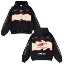 Retro Ducati Racing Washed Hoodie MotorGP World Champion