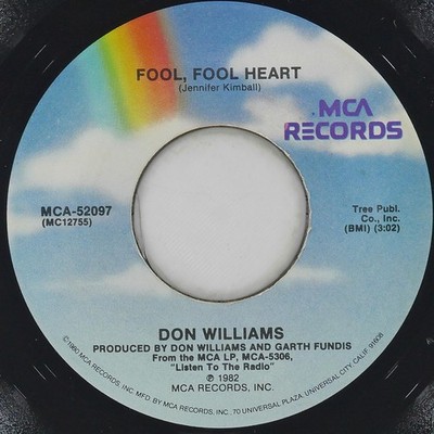DON WILLIAMS Mistakes / Fool, Fool Heart MCA MCA-52097 VG+ 45 1982 Country 7''