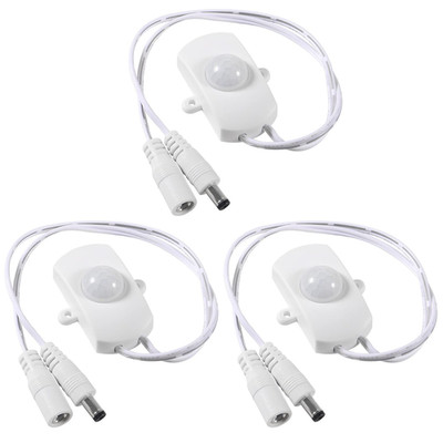3Pcs DC 5V-24V 5A PIR Sensor LED Motion Sensor Switch,Body Infrared Sensing Cont