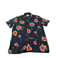Paul Smith Current Multicolor Floral Viscose S/S Button Front Size Large Mint 
