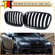 Kühlergrill Einzelsteg für BMW X5 E70 X6 E71 2007-13 Grill Nieren Glanz Schwarz
