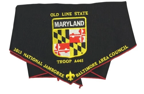 Baltimore Area Council MD Troop A445 Maryland 2013 Neckerchief RED Bdr (LB3129)