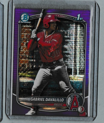 2025 Bowman Chrome Gabriel Davalillo Purple Pulsar Refractor 1st Prospect #/250