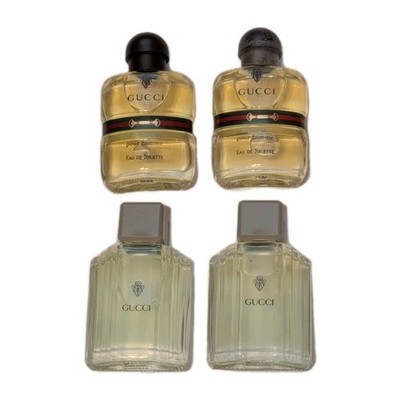 Lot 4 Vintage GUCCI NOBILE Miniature (2) & Pour Homme (2) Eau De Toilettes Minis