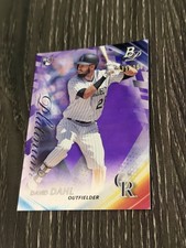 2017 Bowman Platinum Purple /250 #35 DAVID DAHL Colorado Rockies Rookie Card RC. rookie card picture