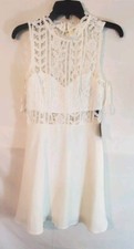Lulus Women’s Size Small White Crochet Lace Skater Dress New with Tags 