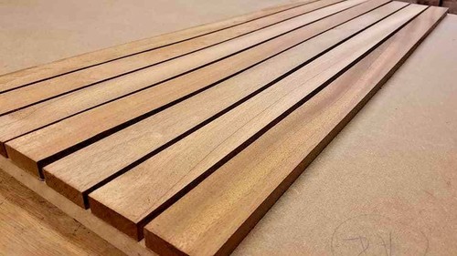 IROKO TIMBER BOAT DECK SLATS WOOD 10mm - MULTIPLE LENGTHS (AFRICAN TEAK ) - Picture 3 of 5