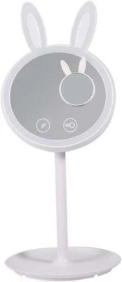 FANTIC 7x Magnifying Makeup Mirror, Cute Rabbit Shape 180 Degree Swivel Lighted